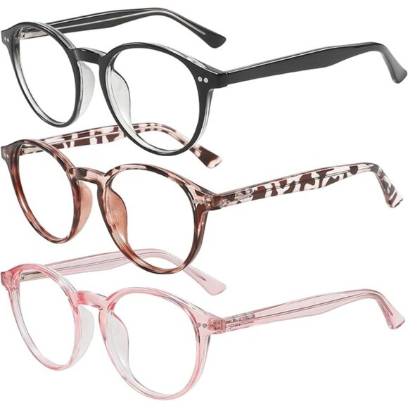 (NWT) Blue Light Blocking Clear Lens Glasses Anti UV Ray Set of 3 Multi - Picture 1 of 3